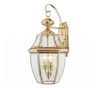 Lampada da Parete Ottone Vetro IP44 E14 B:28 CM Vintage Lanterna Esterno Garten