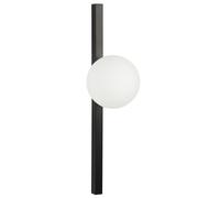 Lampada da parete paralume in vetro base nera in ferro Isabella