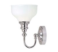 Lampada da Parete Pavimento IP44 Luce Specchio Cromo Lucidato Vetro Opale