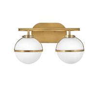 Lampada Da Parete Per Bagno IP44 38,1 Cm Di Larghezza 2X E14 In Ottone Bianco