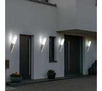 Lampada da Parete per Esterni a Muro Acciaio Inox Giardino Argento 4er Set [EEK: Non valutato]