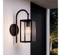 Lampada da Parete per Esterni Alluminio e Vetro Braccio Superiore Atrium Nera
