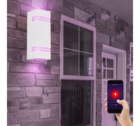 Lampada da Parete per Esterni Apparecchio Facciata Up Down Smart RGB LED App Cct [EEK: F]