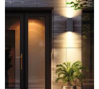 Lampada da Parete per Esterni Balcone Spruzzi D'Acqua Up & Down Antracite H 15cm [EEK: Non valutato]