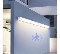 Lampada da parete per esterni con sensore Mot IP65 Lampada da giardino a LED impermeabile 3000K/4000K/6500K Luminosità regolabile Design moderno in metallo per portico balcone Ga - 200 cm Argento