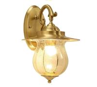 Lampada da Parete per Esterni Di Lusso, Stile Retrò Europeo, Interamente in Rame e Impermeabile - Applique Vintage in Vetro con Lanterna per Giardino, Veranda e Illuminazidi Corridoi.