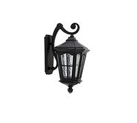 Lampada da Parete per Esterni Europea Cortile da Giardino Lanterna da Parete Esterna Arte Vetro Trasparente Lampada da Parete Impermeabile IP54 per Applique da Parete a Quattro Angoli per Patio