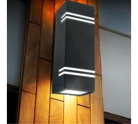 Lampada da Parete per Esterni Faretto Acciaio Inox Nero Facciata Muro Casa [EEK: Non valutato]