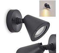 Lampada da parete per esterni Fornaboda, lampada da esterno moderna in metallo color antracite, lampada rotonda, il paralume è regolabile a piacere, 1 x GU10, con effetto luce, senza lampadina/e