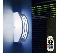 Lampada da Parete per Esterni Frontale Dimmerabile Telecomando Acciaio RGB LED