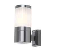 Lampada da parete per esterni in acciaio inossidabile lampada da esterno per porta d'ingresso lampada da parete da giardino lampada da facciata bianco argento, metallo plastica, 1x E27, DxAxP 10,2x24x