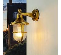 Lampada da parete per esterni in vero ottone Prodotto UE IP64 E27 A: 27 cm lampada da nave antiruggine lampada da parete lampada da parete per esterni lampada da parete per casa cortile giardino
