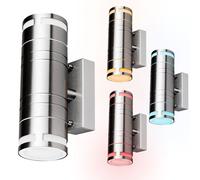 Lampada da parete per esterni intelligente controllabile tramite app per cellulare Lingua Faretti up-down in acciaio inossidabile in un set con lampade LED RGB