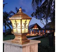 Lampada da Parete per Esterni IP54 Impermeabile, da Cortile, in Vetro, Alluminio pressofuso, in Bronzo, Lanterna a Colonna, Creativa, Quadrata, per Ingresso, terrazza, Paesaggio, Luce Stradale, d