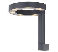 Lampada da parete per esterni Lampada da parete a LED in alluminio e plastica, grigio satinato, design ad anello, 1x LED da 6 Watt 280 Lumen bianco caldo, AxLxP 20x22x22,5 cm