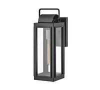 Lampada da parete per esterni lanterna da parete in vetro trasparente nero alluminio balcone luce E27 IP44