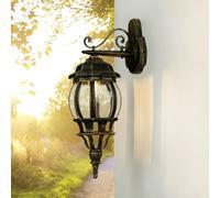 Lampada da Parete per Esterni Lanterna E27 IP44 Oro Antico Rustico 54 CM Alto
