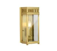 Lampada da parete per esterni, lanterna, lampada da parete in vetro, ottone spazzolato, per balcone, luce da cortile