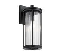 Lampada da parete per esterni lanterna lampada da parete nera alluminio acciaio vetro trasparente E27 balcone cortile