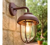 Lampada da parete a LED per esterni lampada da giardino vintage lanterna in colore ruggine, metallo, 7W 806 lm bianco caldo, LxH 16x33 cm, terrazza