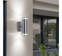 Lampada da parete per esterni per facciate in acciaio inox up down faretto da giardino in un set con lampadine a LED