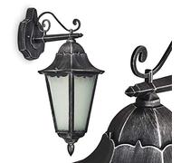 Lampada da parete per esterni Lignac FROST in metallo nero/argento e vetro smerigliato, lampada da parete per facciata esterna, cortile, vialetto, balcone, terrazza, senza lampadina/e