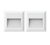 Lampada da parete per esterni luce per scale luce a LED per gradini luce bianca per patio, plastica, 2W 60lm bianco caldo, LxH 12,4x12,4 cm, set di 2