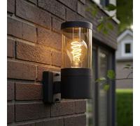 Lampada da Parete per Esterni Patio Apparecchio Facciata Acciaio Rauch Nero LED