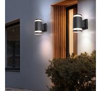 Lampada da Parete per Esterni Porta Luce Frontale Antracite Giardino H 16,5cm 2x [EEK: Non valutato]