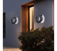 Lampada da Parete per Esterni Porta Luce Giardino Grigio Alluminio LED Patio 2er