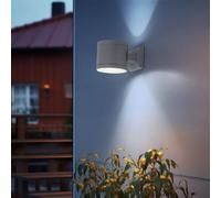 Lampada da Parete per Esterni Porta Luce Up Down Balcone Grigio Alluminio Vetro [EEK: Non valutato]