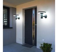 Lampada da Parete Solare per Esterni Movimento Giardino LED Antracite 2x