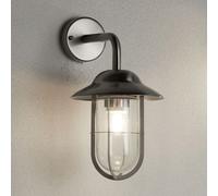 Applique Classica Toronto Gabbia Acciaio Argento Vetro Trasparente 1 Luce E27