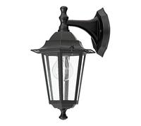 Lampada da parete per esterni Velence con braccio dal design nero a lanterna in metallo e vetro IP43 E27 ideale per giardino cortile viale