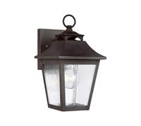 Lampada da Parete per Esterni Vetro Acciaio IP44 H:28,6cm Nero Antico Rustico