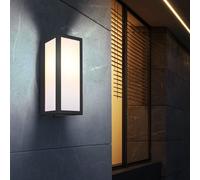 Lampada Da Parete Per Esterno 1xE27 Opalina Metallo Nero [EEK: Non valutato]