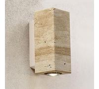 Lampada da parete per esterno in travertino giallo da giardino in pietra naturale Lanterna da parete durevole impermeabile Lampada da parete in ferro antiruggine a risparmio energetico per portico