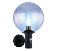 Lampada da parete per esterno Lampada da parete a LED con rilevatore di movimento, lampada da parete, sfera di vetro antracite fumo, controllo app, Smart RGB LED 8,5W 806Lm, LxPxH 26,5x25x37 cm