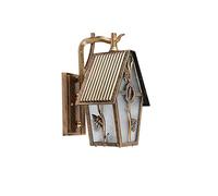Lampada da Parete per Esterno Rurale Americano Cortile da Giardino Lanterna da Parete Esterna Europea Lanterna in Vetro Artistico Impermeabile IP54 Lampada da Parete per casa Patio Angolo casa Forma