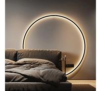 Lampada da Parete per Interni, Applique da Comodino Circolare a LED, Lampada da Parete Moderna E Minimalista Cablata 3000K/4500K/6500K Lampada da Parete a Cerchio Grande Dimmerabile Lampade Decorative