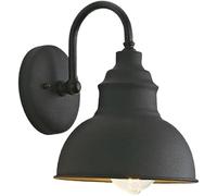 Lampada da Parete per Interni Ed Esterni, Stile Rustico/Country, Impermeabile, Ideale per Porte, Patii e Verande (Rosso Antico)./Nero