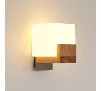 Lampada da parete per interni in legno, lampada da parete moderna G9 quadrata, apparecchi di illuminazione da parete 3000K/4500K/6500K per scale del corridoio