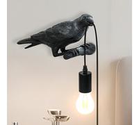 Lampada da parete per interni, simpatica lampada da parete con uccelli, lampada da parete con interruttore, creativa in resina, lampada da parete decorativa per la casa, corvo, idea regalo, attacco
