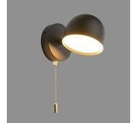 Lampada da Parete per Lettura da Comodino, Mini Applique in Metallo con Interruttore a Cordino, Moderna Applique da Parete a LED - 9 W - 3000 K, lampade da Parete a Testa Singola Nere/Bianche, Lu