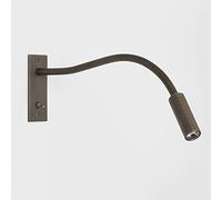 Lampada da parete per lettura sul comodino con interruttore, lampada da parete moderna a LED da 5 W, applique da parete in metallo color bronzo con tubo flessibile regolabile, applique da incasso