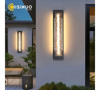 Lampada da parete per portico a LED dimmerabile per esterni in acciaio inossidabile antiruggine luce da giardino nera 85v 265v per la decorazione del cortile del garage della villa
