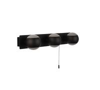 Lampada Da Parete Per Specchio Bagno IP44 Su Giù Nero Bianco 3 Fiamme G9