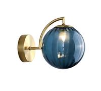 Lampada da Parete, Post Nordic Wall Sconce Industrial Farmhouse Wall Light Verde Grigio Ambra Palla Rotonda (Colore: Blu)