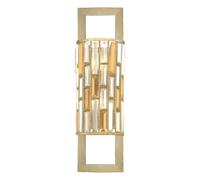 Lampada da Parete Prism B :3 1cm Foglia Argento Stile Liberty Art Deco Cristallo