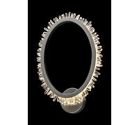 Lampada da parete QUARTZ HALO, nichel satinato, LED 13W, 3000K, LM 1040, cristallo di rocca, diam. 33 L 5,5 H 46,5 cm, dimmerabile